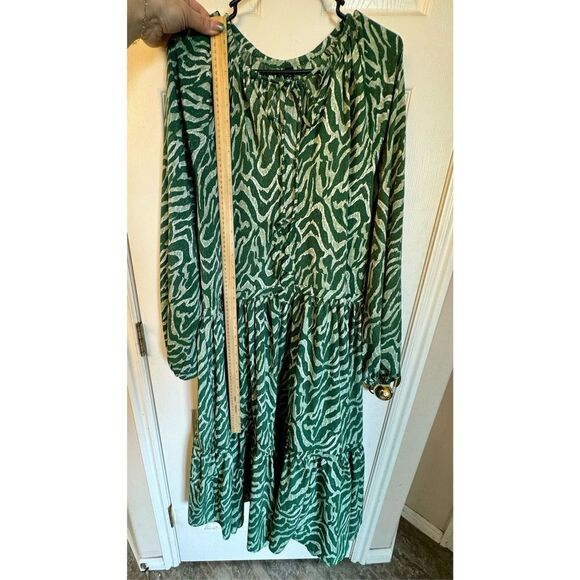 NWOT JACQUELINE ZEBRA PRINTED PUFF SLEEVE MIDI DRESS BY BEULAH WOMEN’S SMALL - Picture 10 of 13